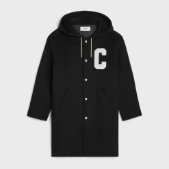 college long parka in double-face wool