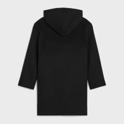 college long parka in double-face wool
