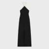 column dress in satin-lined crepe