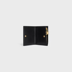 COMPACT WALLET TRIOMPHE CHARMS in SHINY CALFSKIN