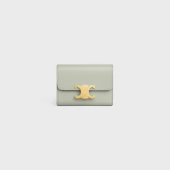 COMPACT WALLET WITH COIN TRIOMPHE in Shiny calfskin