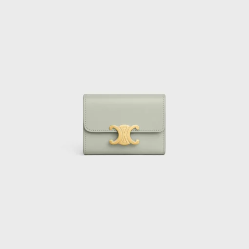 COMPACT WALLET WITH COIN TRIOMPHE in Shiny calfskin