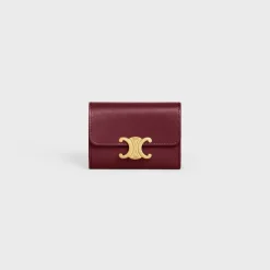 COMPACT WALLET WITH COIN TRIOMPHE in Shiny calfskin