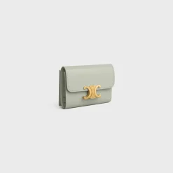 COMPACT WALLET WITH COIN TRIOMPHE in Shiny calfskin