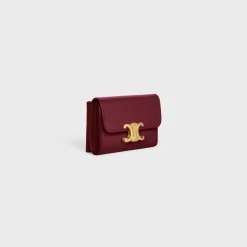 COMPACT WALLET WITH COIN TRIOMPHE in Shiny calfskin