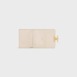 COMPACT WALLET WITH COIN TRIOMPHE in Shiny calfskin