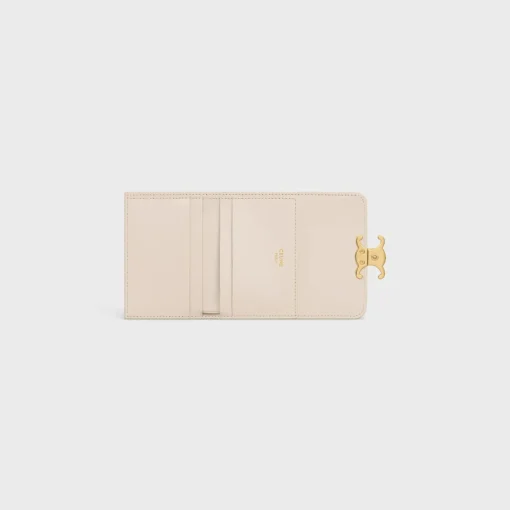 COMPACT WALLET WITH COIN TRIOMPHE in Shiny calfskin