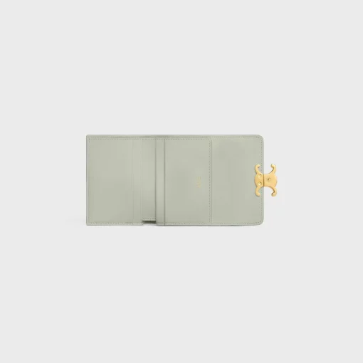 COMPACT WALLET WITH COIN TRIOMPHE in Shiny calfskin