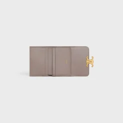 COMPACT WALLET WITH COIN TRIOMPHE in Shiny calfskin
