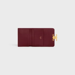 COMPACT WALLET WITH COIN TRIOMPHE in Shiny calfskin