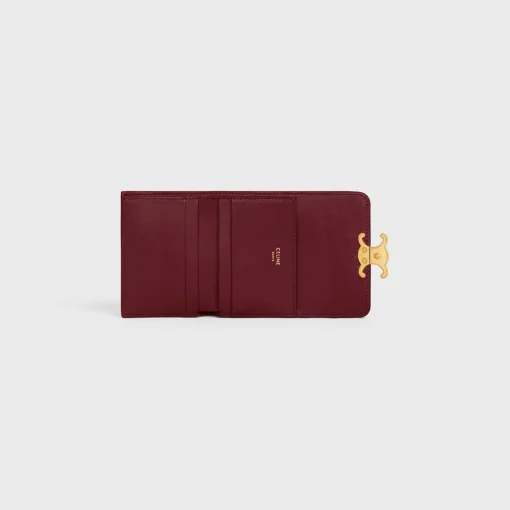 COMPACT WALLET WITH COIN TRIOMPHE in Shiny calfskin