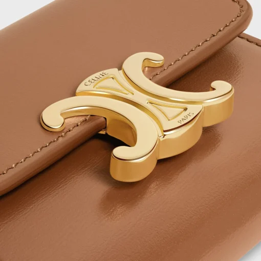 COMPACT WALLET WITH COIN TRIOMPHE in Shiny calfskin