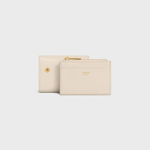 COMPACT WALLET WITH COIN TRIOMPHE in Shiny calfskin