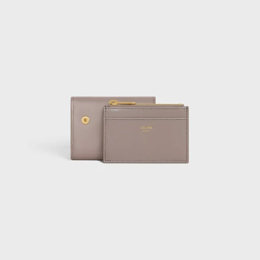 COMPACT WALLET WITH COIN TRIOMPHE in Shiny calfskin