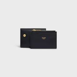 COMPACT WALLET WITH COIN TRIOMPHE in Shiny calfskin