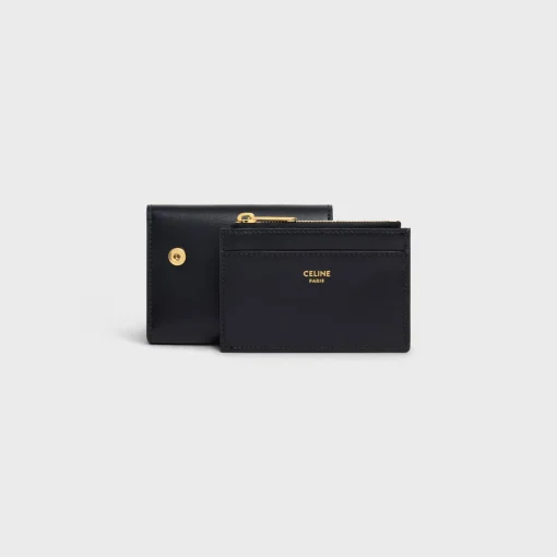 COMPACT WALLET WITH COIN TRIOMPHE in Shiny calfskin