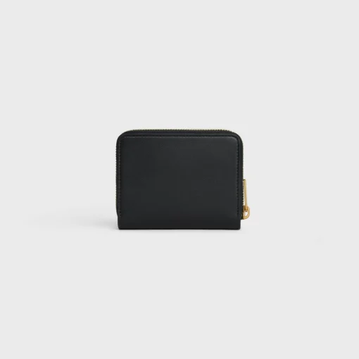 COMPACT ZIPPED WALLET CUIR TRIOMPHE IN SMOOTH CALFSKIN