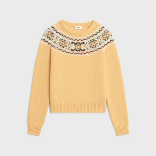 crew neck sweater in triomphe fair isle wool