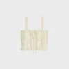crop top in floral crocheted cotton