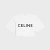 CROPPED CELINE T-SHIRT IN COTTON JERSEY