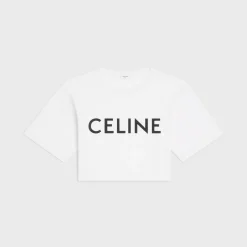CROPPED CELINE T-SHIRT IN COTTON JERSEY
