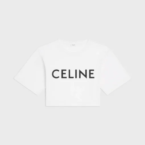 CROPPED CELINE T-SHIRT IN COTTON JERSEY