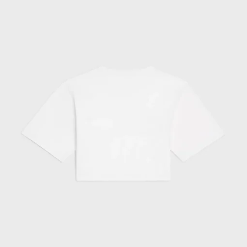 CROPPED CELINE T-SHIRT IN COTTON JERSEY