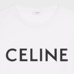 CROPPED CELINE T-SHIRT IN COTTON JERSEY