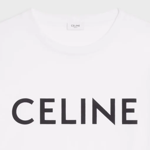 CROPPED CELINE T-SHIRT IN COTTON JERSEY