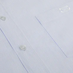 cropped shirt in striped cotton poplin
