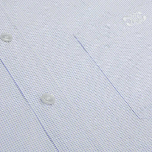cropped shirt in striped cotton poplin