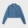 CROPPED SHIRT IN UNION OCEAN WASH DENIM