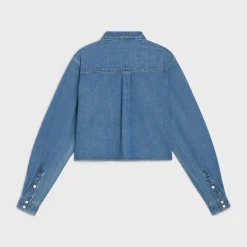 CROPPED SHIRT IN UNION OCEAN WASH DENIM