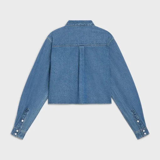CROPPED SHIRT IN UNION OCEAN WASH DENIM
