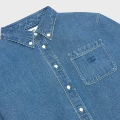 CROPPED SHIRT IN UNION OCEAN WASH DENIM