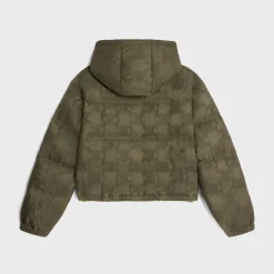 cropped triomphe down jacket in lightweight nylon
