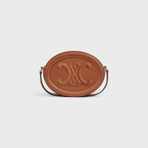 CROSSBODY OVAL PURSE cuir triomphe in Smooth calfskin