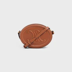 CROSSBODY OVAL PURSE cuir triomphe in Smooth calfskin