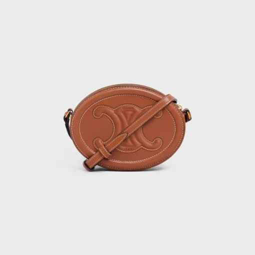 CROSSBODY OVAL PURSE cuir triomphe in Smooth calfskin