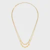 Cœur Celine Double Necklace in Brass with Gold Finish