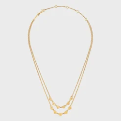 Cœur Celine Double Necklace in Brass with Gold Finish