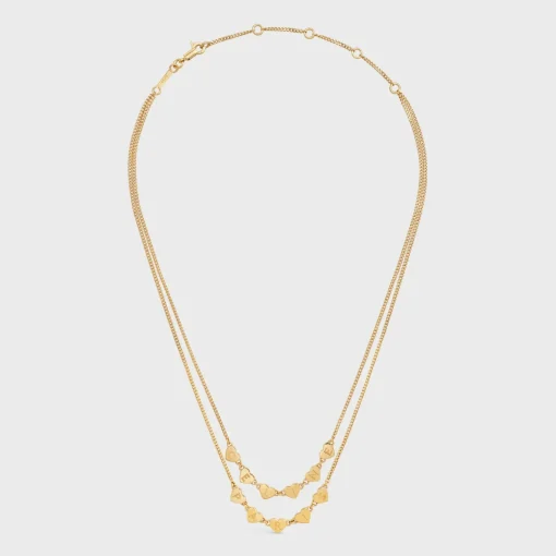 Cœur Celine Double Necklace in Brass with Gold Finish