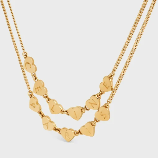Cœur Celine Double Necklace in Brass with Gold Finish