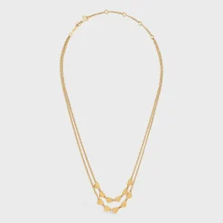 Cœur Celine Double Necklace in Brass with Gold Finish