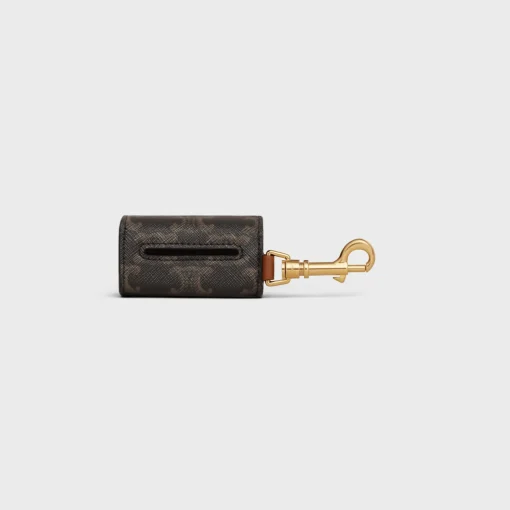 Dog Bags Holder in Triomphe Canvas and Calfskin with Studs