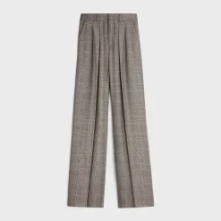 Double-pleated Tixie pants in checked flannel