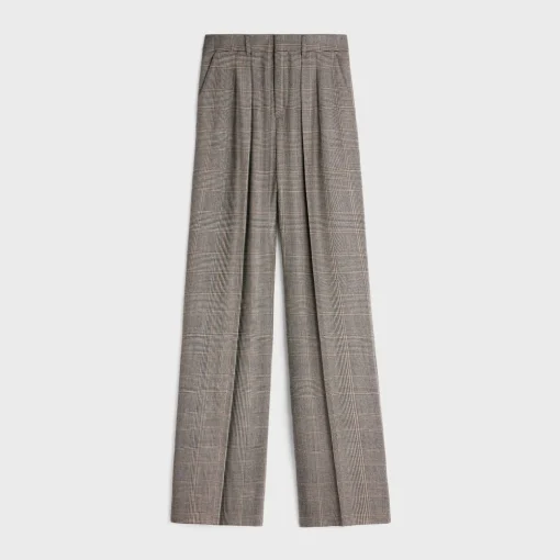 Double-pleated Tixie pants in checked flannel