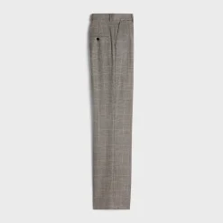 Double-pleated Tixie pants in checked flannel