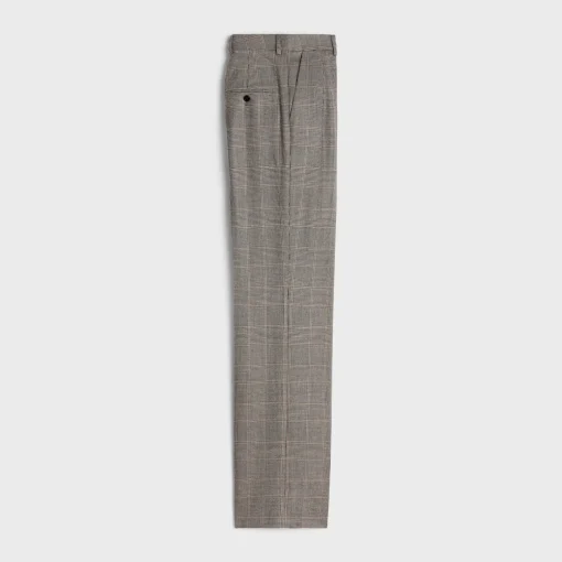 Double-pleated Tixie pants in checked flannel
