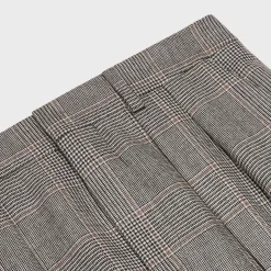 Double-pleated Tixie pants in checked flannel